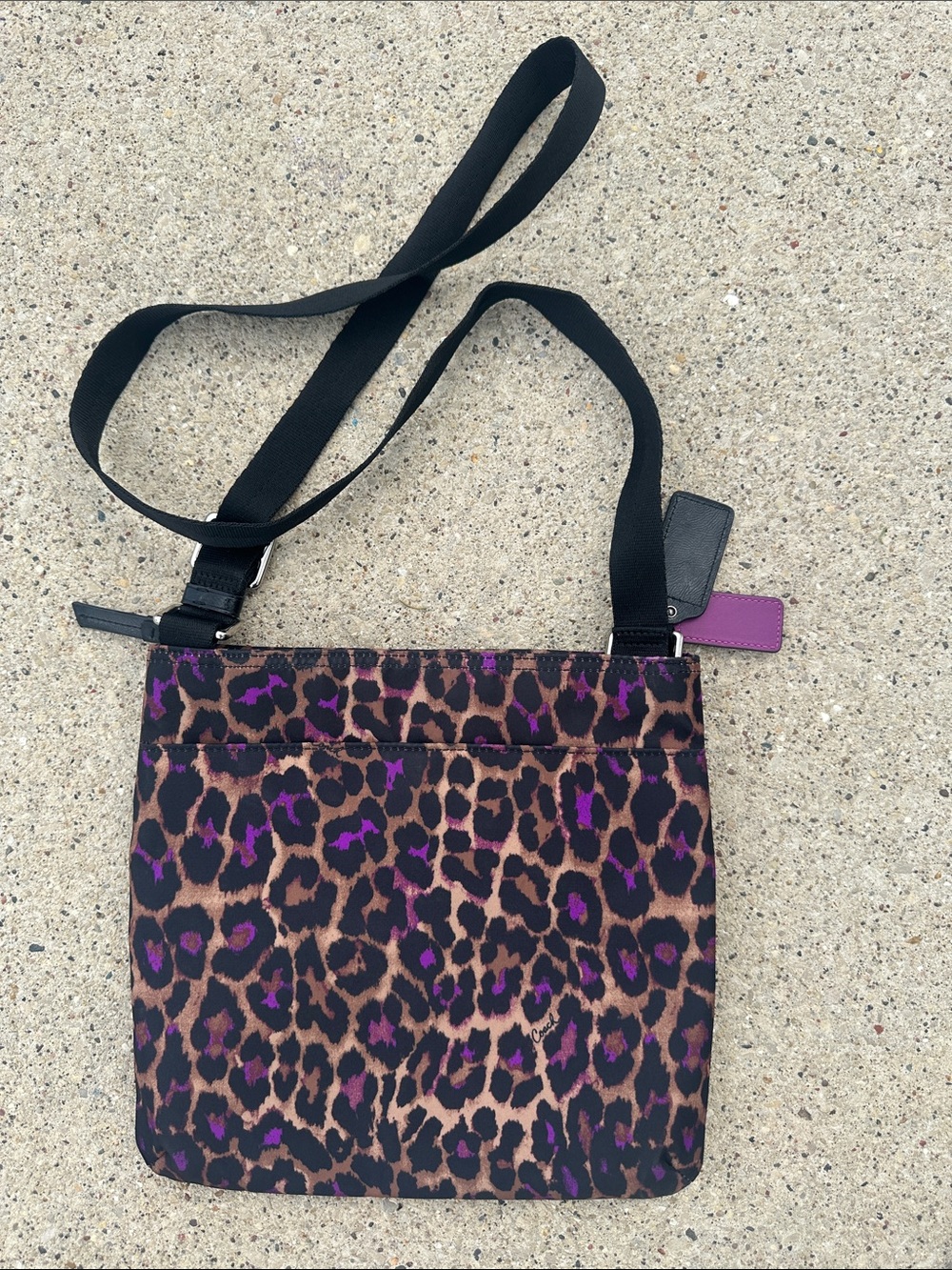 Coach Leopard Print Crossbody Bag in Purple and Brown - Picture 3 of 11